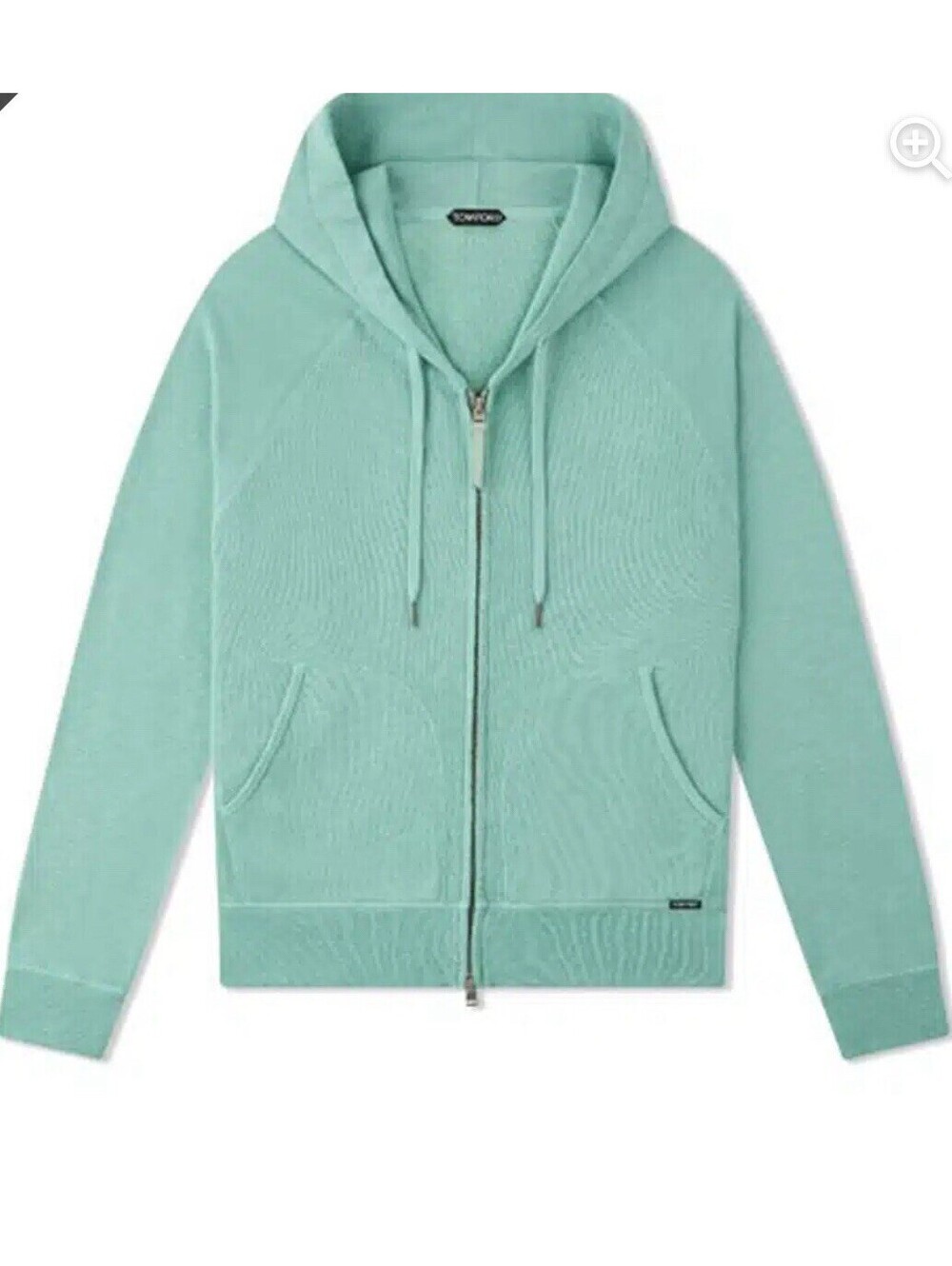 Tom Ford Mint Green Zip-Up Hoodie Sweatshirt Size 48